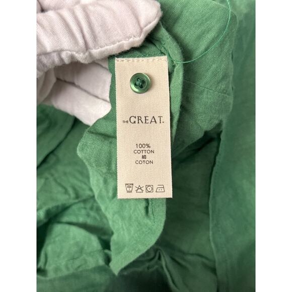 The Great Dress 1 / US Small Womens Green Gauze Puff Sleeve Midi - Picture 9 of 9